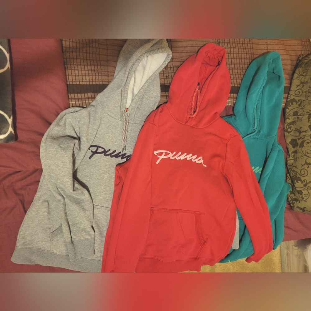 3 Puma hoodie sweaters.